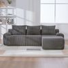 3-Sitzer Sofa aus Cord 268x174x80 cm mit Cupholder & Seitentasche, dunkelgrau Bild 4
