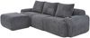 3-Sitzer Sofa aus Cord 268x174x80 cm mit Cupholder & Seitentasche, dunkelgrau Bild 5