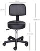 HOMCOM Arbeitshocker Rollhocker Drehhocker höhenverstellbar mit Lehne Büro Schwarz Φ35 x H77-89cm Bild 3