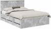 vidaXL Bettrahmen mit Kopfteil Beton Grau 140 x 190 cm Ingenieurs Holz 3409457 Bild 2