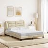 vidaXL Bettgestell mit LED ohne Matratze "Hvar" Creme 140x190 cm Stoff 3213702 Bild 4