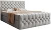 Goldstoff Boxspringbett TAURIEL mit Federkernmatratze & Topper, zwei Bettkästen (von 120 bis 200x200 cm), modernes Doppelbett aus Velvet Stoff mit edlem Kopfteil Bild 3
