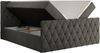 Boxspringbett mit gesteppter Front und Kopfteil, Multipocket-Matratze, zwei Bettkästen - MIREN DUO - 180 x 200 cm - Dunkelgrau Velvet - H3 Bild 4
