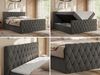 Boxspringbett mit gesteppter Front und Kopfteil, Multipocket-Matratze, zwei Bettkästen - MIREN DUO - 180 x 200 cm - Dunkelgrau Velvet - H3 Bild 2