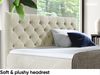 MEBLINI Boxspringbett GIULIA 160x200 cm mit Bettkasten – H3/Creme Samt Polsterbett - Doppelbett mit Topper & Taschenfederkern-Matratze Bild 5