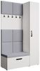 Beautysofa Garderoben-Set MARGARET mit Sitzbank, Kleiderhaken und eintürigem Kleiderschrank, (gepolsterten Paneelen, Höhe: 203 cm), verschiedene Farben und Breiten Bild 5