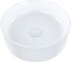 Aufsatzwaschbecken Keramik Rillen-Optik weiß rund ⌀ 37 cm GELDO Bild 4