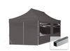 3x6 m Faltpavillon, ECONOMY Alu 32mm, Seitenteile mit Panoramafenstern, dunkelgrau Bild 1