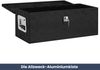 Aluminiumbox mit Deckel - Abschließbar | Alubox Deichselbox Alu Anhängerbox Werkzeugkiste Metall Transportbox Metallkiste, 70x31x27cm Schwarz Bild 2