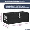 Aluminiumbox mit Deckel - Abschließbar | Alubox Deichselbox Alu Anhängerbox Werkzeugkiste Metall Transportbox Metallkiste, 70x31x27cm Schwarz Bild 3