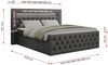 Boxspringbett, Stauraumbett mit Bettkasten, LED - GOLD-9 - 120x200cm - Dunkelgrau Kunstleder - H3 Bild 5