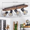 hofstein Deckenleuchte »Pomari« Deckenlampe aus Metall in Schwarz/Holzoptik, Spot m. verstellbaren Schirmen in Gitter-Optik m. Lichteffekt, E27 Bild 4