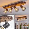 hofstein Deckenleuchte »Pomari« Deckenlampe aus Metall in Schwarz/Holzoptik, Spot m. verstellbaren Schirmen in Gitter-Optik m. Lichteffekt, E27 Bild 2