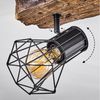 hofstein Deckenleuchte »Pomari« Deckenlampe aus Metall in Schwarz/Holzoptik, Spot m. verstellbaren Schirmen in Gitter-Optik m. Lichteffekt, E27 Bild 3