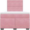 vidaXL Boxspringbett mit Matratze Rosa 120x200 cm Samt 3290881 Bild 4