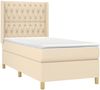 vidaXL Boxspringbett mit Matratze & LED Creme 90x190 cm Stoff 3139082 Bild 4