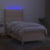 vidaXL Boxspringbett mit Matratze & LED Creme 90x190 cm Stoff 3139082 Bild 3