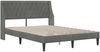 vidaXL Bettgestell mit Matratze Dunkelgrau 140 x 190 cm Samt 3414796 Bild 4