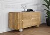 Sideboard Mango 180x40x80 natur lackiert / Marmor weiß FLORENZ #121 Bild 3