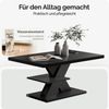 CASARIA® Couchtisch Detroit Schwarz 90x60x45cm 2 Ablagen Holz Wohnzimmertisch Bild 4