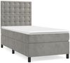 vidaXL Boxspringbett mit Matratze & LED Hellgrau 100x200 cm Samt 3136347 Bild 3