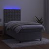 vidaXL Boxspringbett mit Matratze & LED Hellgrau 100x200 cm Samt 3136347 Bild 4