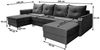 Masseno Ecksofa VERNI mit Schlaffunktion U-Form, Sofa mit Bettkasten Bild 2
