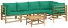 vidaXL 6-tlg. Garten-Lounge-Set mit Grünen Kissen Bambus 3155169 Bild 3