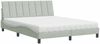 vidaXL Bett mit Matratze "Hanko" Hellgrau 160x200 cm Samt 3208604 Bild 2