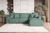 99rooms Gusto Ecksofa Strukturstoff NEVE Salbeigrün Rechts mit Schlaffunktion Bild 5