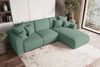 99rooms Gusto Ecksofa Strukturstoff NEVE Salbeigrün Rechts mit Schlaffunktion Bild 2