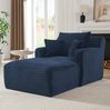Chaiselongue Sofa 82cm×100cm×166cm aus Cord in Blau – komfortabel gepolstert, vielseitig nutzbar für Wohnzimmer, Büro und Apartment Bild 5