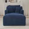 Chaiselongue Sofa 82cm×100cm×166cm aus Cord in Blau – komfortabel gepolstert, vielseitig nutzbar für Wohnzimmer, Büro und Apartment Bild 3