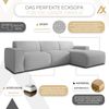 AX LIVING Couch Sofa L Form Didim mini Hellgrau 310 cm breit, stilvoll R Bild 5