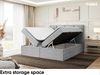MEBLINI Boxspringbett CRISTIANO 140x200 cm mit Bettkasten - H3/Grau Webstoff Polsterbett - Doppelbett mit Topper & Taschenfederkern-Matratze Bild 5