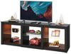 WLIVE Lowboard TV-Schrank mit RGB-LED (22 Modi), 3 offene Fächer & verstellbare (Länge 166 cm, Schwarz, TV Board für 55/60/ 65/70/75/Zoll Fernseher), 166 x 39 x 56 cm, modern & stabil Bild 5