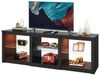 WLIVE Lowboard TV-Schrank mit RGB-LED (22 Modi), 3 offene Fächer & verstellbare (Länge 166 cm, Schwarz, TV Board für 55/60/ 65/70/75/Zoll Fernseher), 166 x 39 x 56 cm, modern & stabil Bild 4