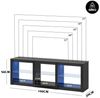 WLIVE Lowboard TV-Schrank mit RGB-LED (22 Modi), 3 offene Fächer & verstellbare (Länge 166 cm, Schwarz, TV Board für 55/60/ 65/70/75/Zoll Fernseher), 166 x 39 x 56 cm, modern & stabil Bild 2