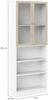 Dmora Bücherregal Chedeng, Büroregal, Mobiler Buchhalter, Bücherbrett, 79x28 h203 cm, Weiß und Eiche Bild 3