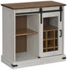 vidaXL Sideboard HALDEN mit Schiebetür Weiß 80x40x80 cm Massivholz 4018422 Bild 4