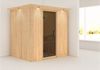 Karibu Sauna Fanja mit Dachkranz ohne Ofen Energiespartür Bild 4