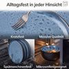 Steingut Geschirrset 12 Pers. Ibiza 48-tlg Hochwertiges Mediterranes TEST SEHR GUT Steingut Geschirr Set - Schüssel- und Teller Set - Tafelservice 12 Personen Geschirrsets Pure Living in Tiefblau Bild 4