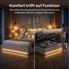 Gdood Polsterbett Doppelbett Stauraumbett LED USB (1-tlg, Leinenmaterial Polsterbett mit RGB Beleuchtung, 160x200 cm), Stauraumbett Hydraulisches Jugendbett Bild 2