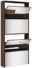 vidaXL Schuhschrank mit Spiegel 4 Fächer Braun Eiche-Optik 63x17x134cm 3228279 Bild 4