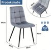 SURFOU Esszimmerstuhl 2er Set Küchenstuhl Polsterstuhl Metallbeine Essstühle mit Gepolsterte, Polsterstühle Esszimmer mit Rückenlehne, bis 150 kg belastba Bild 2