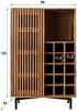 Weinschrank Fovale aus massivem Akazienholz, modernes Lamellen-Design, Natur, mit Schiebetür Bild 4