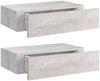 vidaXL Wandregale mit Schubladen 2 Stk. Betongrau 40x23,5x10 cm MDF 330252 Bild 2