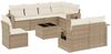 vidaXL 9-tlg. Garten-Sofagarnitur mit Kissen Beige Poly Rattan 3252785 Bild 2