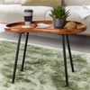Couchtisch WL5.669 71 x 51 x 40 cm Sheesham massiv Sofatisch Nierenform mit Metallbeinen, Wohnzimmertisch Massivholz, Kleiner Nierentisch Echtholz, Stubentisch Holz, Beistelltisch Modern Bild 2