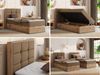 Boxspringbett ALBERO 1 90x200 mit Stauraum, 7-Zonen Multipocket Matratze H3, Bettkasten mit Federautomat, Öffnungsseite wählbar, Hotelbett - Braun Kunstleder - Topper Visco - Rechts Bild 2